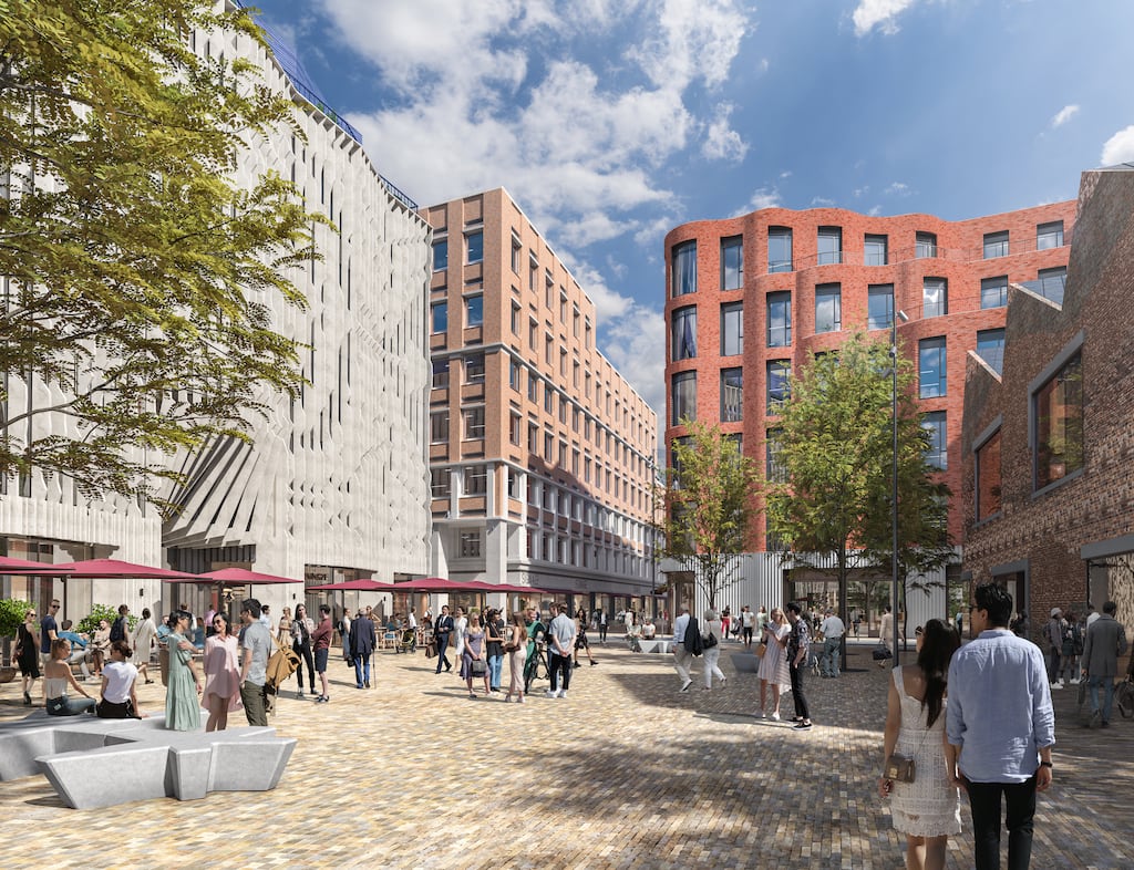 A computer generated image of the overall proposed by Hammerson of Dublin Central development showing Civic Square from Moore Street Arch. Photograph: Hammerson