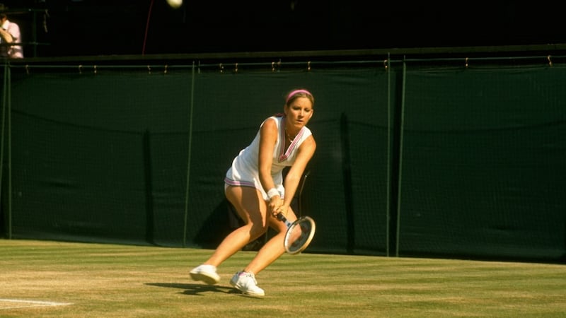 Chris Evert in action at Wimbledon in 1974 - the year she first won the singles tournament. Photograph: Getty