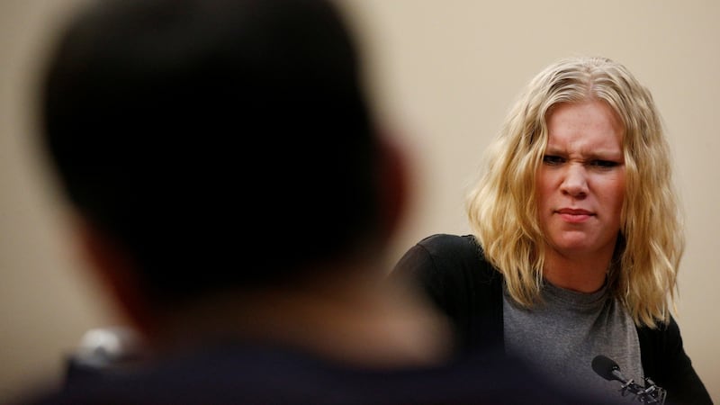 Kaylee McDowell speaks at the sentencing hearing for Larry Nassar in a Michigan courtroom on January 19th. Photograph: Brendan McDermid/Reuters