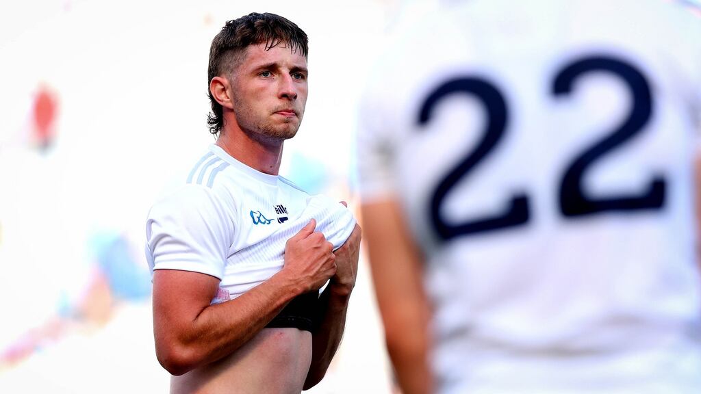 Kildare’s Shea Ryan  after defeat to Dublin  in the Leinster  final in  Croke Park. Are Kildare   really the dormant giant many think they are? Photograph: Ryan Byrne/Inpho