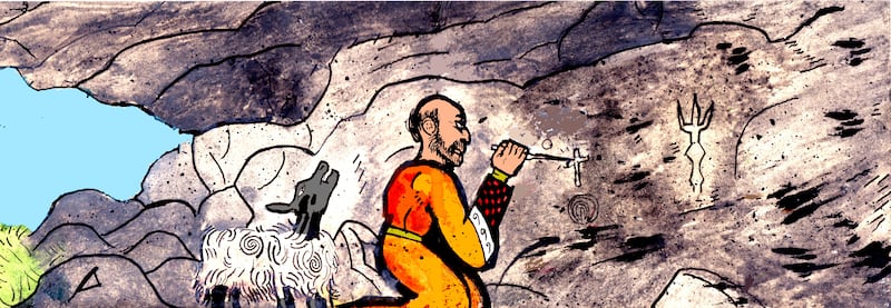 An image of cave carvings taken from Manchán Magan's Ireland in Iceland: Gaelic Remnants in a Nordic Land. Image: Aodh Ó Riagáin/Oreganillo