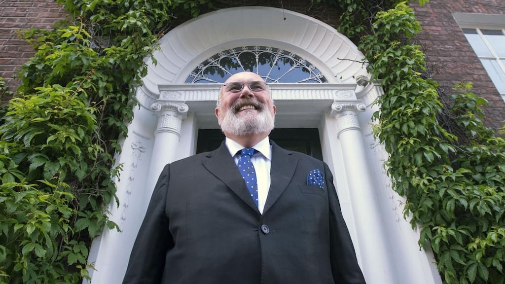 David Norris outside his home on North Great George’s Street in Dublin’s north inner city. Photograph: Dave Meehan