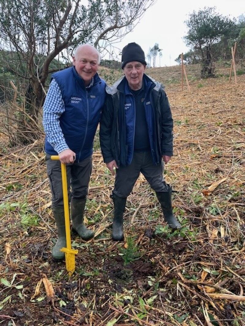 Eamonn Meskell divisional manager NPWS and conservation ranger Padruig O’Sullivan at Killarney National Park. Photo by Anne Lucey Feb 2025