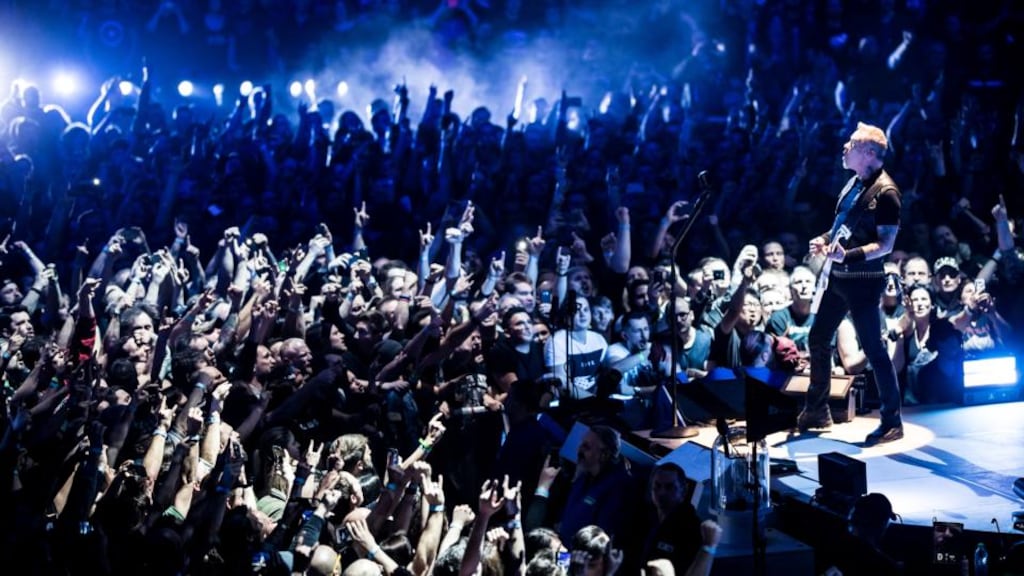 Metallica: the band on the indoor leg of their WorldWired tour, in February. Photograph: Simon Hofmann/Getty