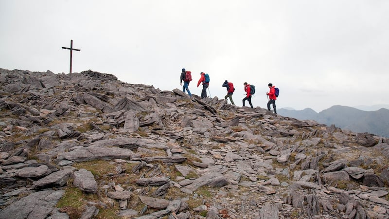 The challenge starts with a seven-hour trek to the top of Ireland’s highest peak, 1,039-metre Carrauntoohil in MacGillycuddy’s Reeks. Photograph: Tadgh Hayes