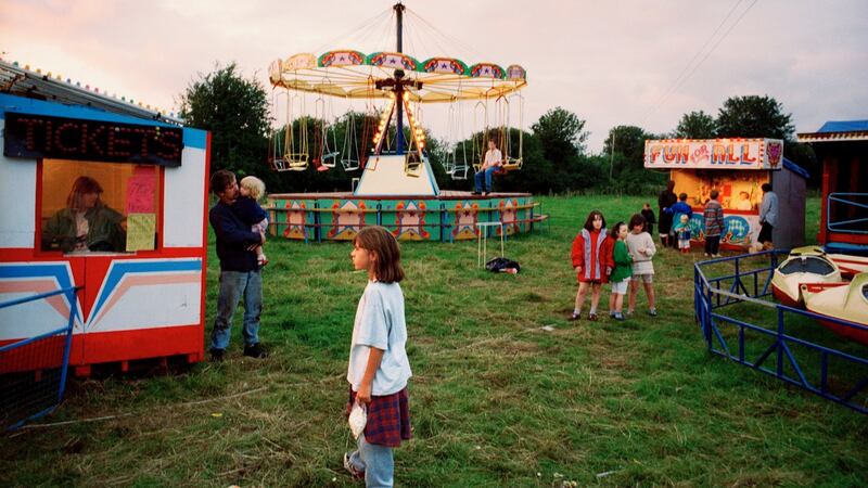 The passing show (1996). ‘On a field in Crossmolina, this is now a housing estate, also featured in the book’