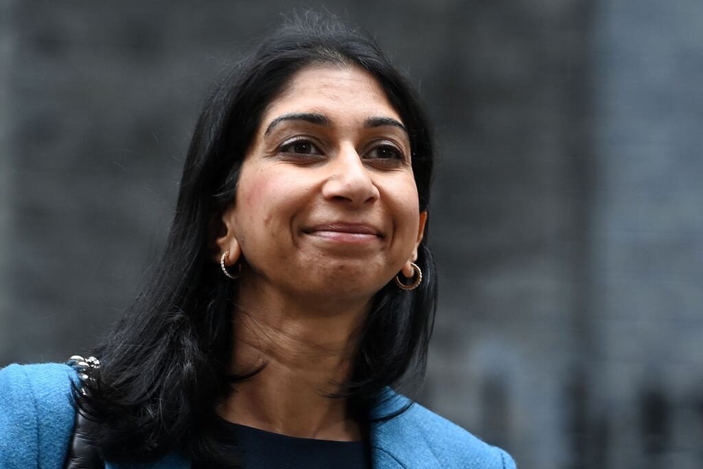Home secretary Suella Braverman  departs after a cabinet meeting at 10 Downing street in London last week.  Photograph: EPA