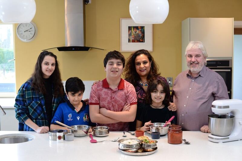 The O'Reilly family cooking together in Co Meath.