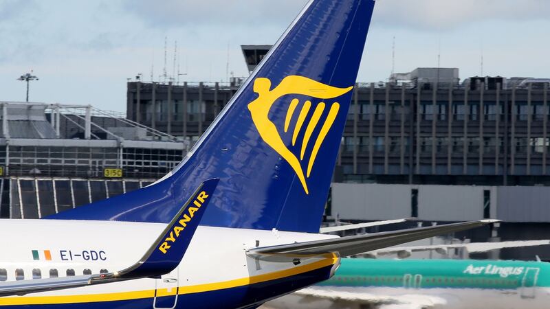 Ryanair plane parked on the tarmac at Dublin Airport. Photograph: Paul Faith/AFP/Getty Images