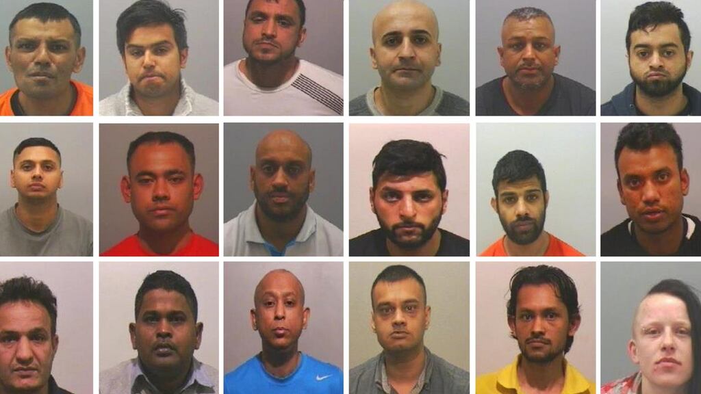 The 18 people who have been found guilty following the police’s Operation Shelter into child sexual exploitation in Newcastle. Photograph: Northumbia Police/PA Wire