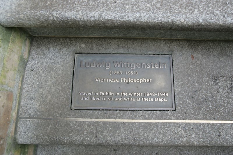 Plaque to Ludwig Wittgenstein in the Palm House at the Botanic Gardens, Glasnevin which the philosopher liked to visit while staying in Dublin. Photograph: Alan Betson
