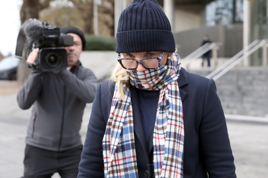 Catriona Carey pictured leaving Dublin District Court on Wednesday after she was charged with money laundering. Photograph: Collins Courts