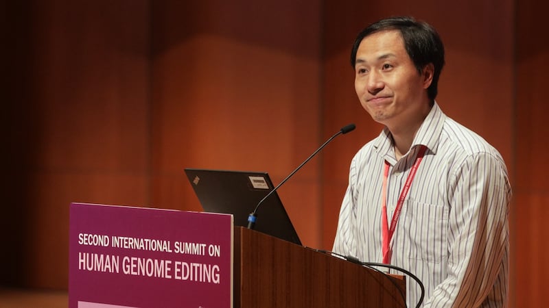 Chinese geneticist He Jiankui edited two babies and was handed a three-year prison sentence. Photograph: SC Leung/SOPA Images/LightRocket via Getty