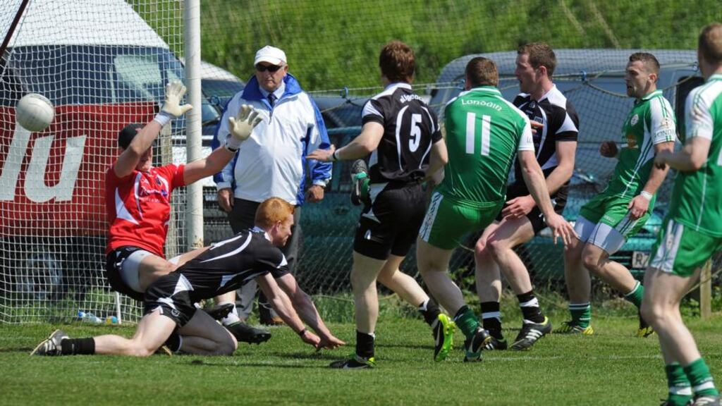 Lorcan Mulvey scores what proved the  goal for London Photographs: Inpho/Jim Keogh