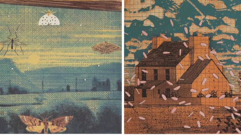 From left, Night Visitors; and Cherry Blossoms, both by Niall Naessens