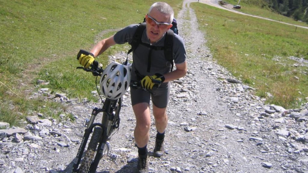 Paul Cullen goes uphill in the alps. Photograph: Paul Synnott