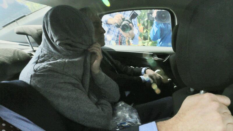 Kieran Green (pictured in grey hoodie) in June 2017 when he was charged with the murder of Patricia O’Connor. File image: Colin Keegan, Collins Dublin