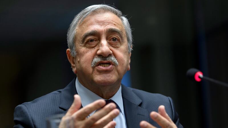 Turkish-Cypriot ‘president’ Mustafa Akinci insists he will not agree to a deal that would uproot 18,000 Turkish Cypriot residents. Photograph: Martial Trezzini/EPA