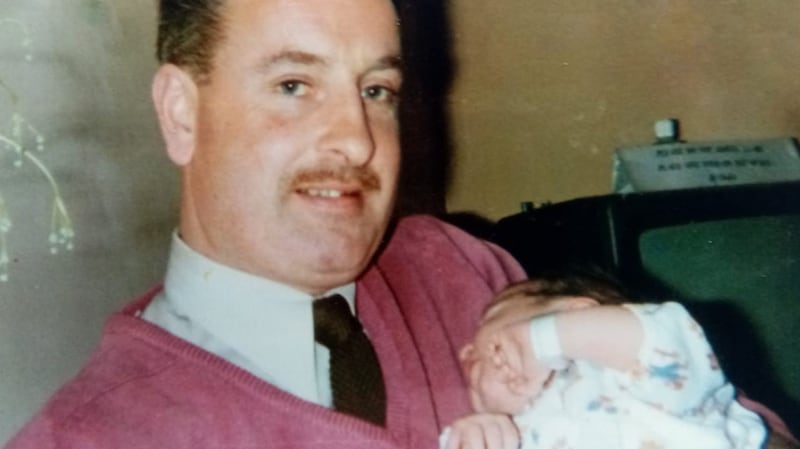 Paula Gahan in her father’s arms on the day she was born, September 15th, 1986