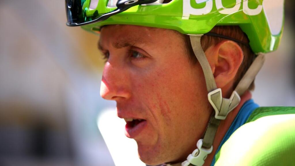 Dan Martin finished second on the eighth stage of the Tour de France between Rennes and Mur-de-Bretagne. Photograph:    Bryn Lennon/Getty Images