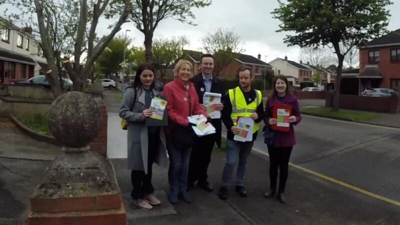 Abortion referendum: Yes canvassers in Porter’s Gate in Clonsilla, in the Dublin West constituency