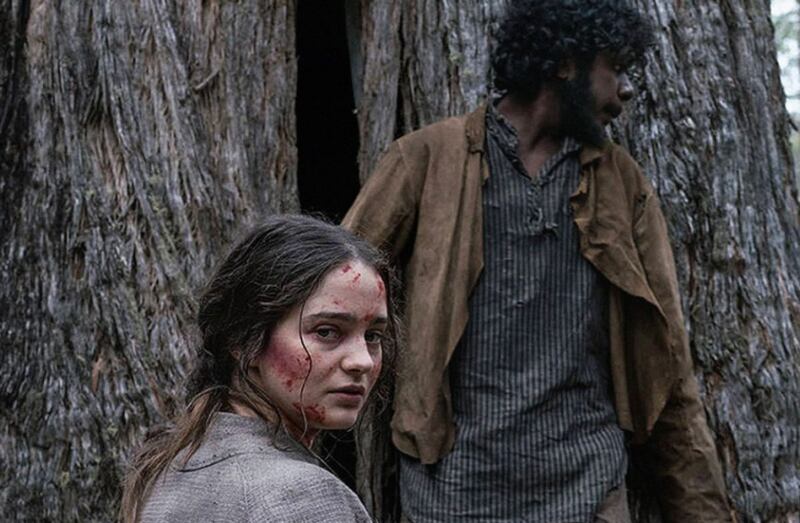 Aisling Franciosi and Baykali Ganambarr in The Nightingale