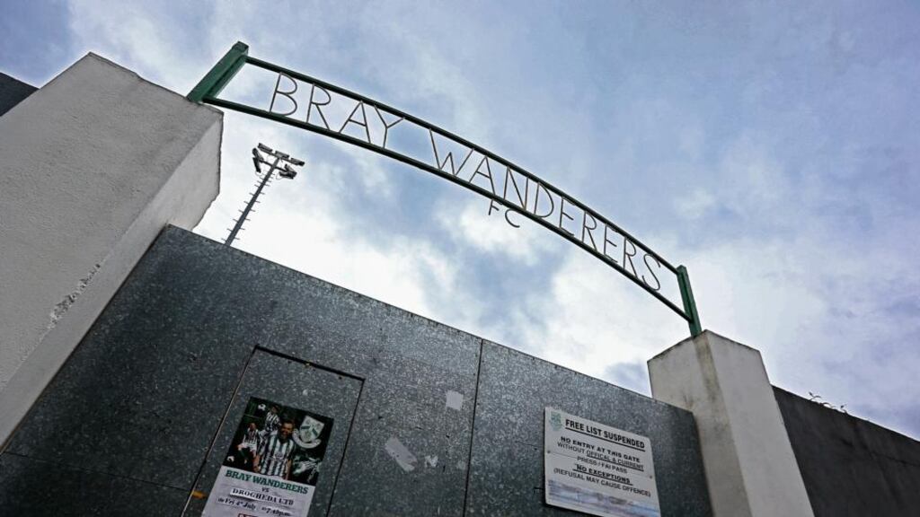 Testing times: Bray Wanderers is understood to be operating on a budget of about €2,000 a week, well below that of its rivals. Photograph: Donall Farmer / Inpho.