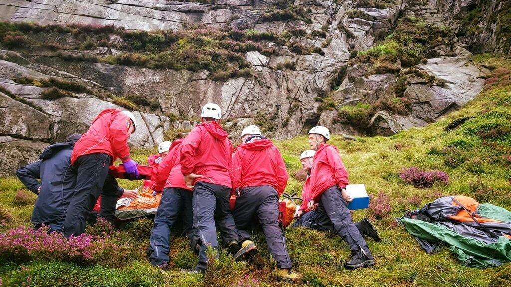 Mourne Mountain Rescue Team found the injured teenager on steep ground in Slieve Bearnagh. Photograph: Mourne Mountain Rescue Team