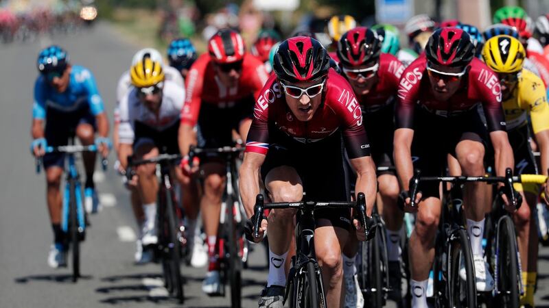 Geraint Thomas is up to second place overall in the Tour de France. Photograph: Guillaume Horcajuelo/EPA