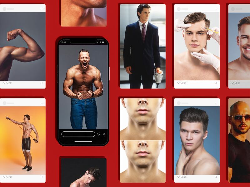 Looksmax illustrations - Instagram post mockup