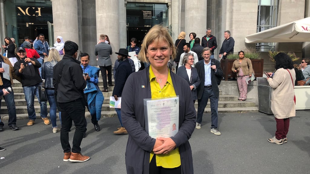 Karlin Lillington, who received her Irish citizenship at the Citizenship ceremony held at the National Concert Hall in Dublin.
