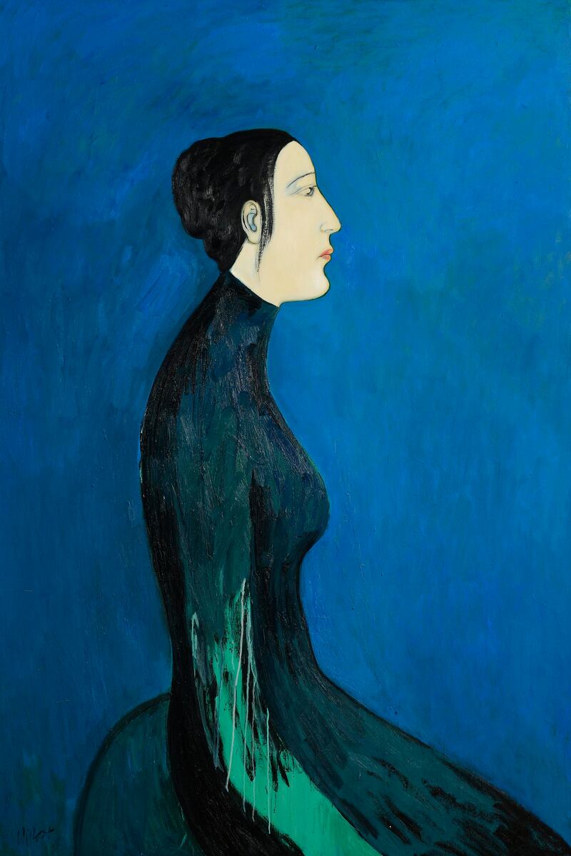 Taiwanese artist, Chiu Ya-tsai's painting, Female Profile (€30,000-€50,000) is one of the 250 lots in Morgan O’Driscoll’s auction. Photograph: Phil Pound