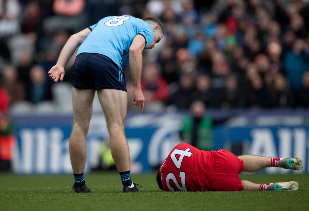 Brian Fenton was sent off after an incident with Derry’s Eunan Mulholland in the closing stages of the league decider at Croke Park last month. Photograph: Leah Scholes/Inpho