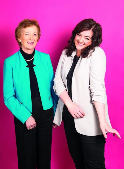 Former president of Ireland Mary Robinson with Maeve Higgins. Photograph: Ruth Medjber