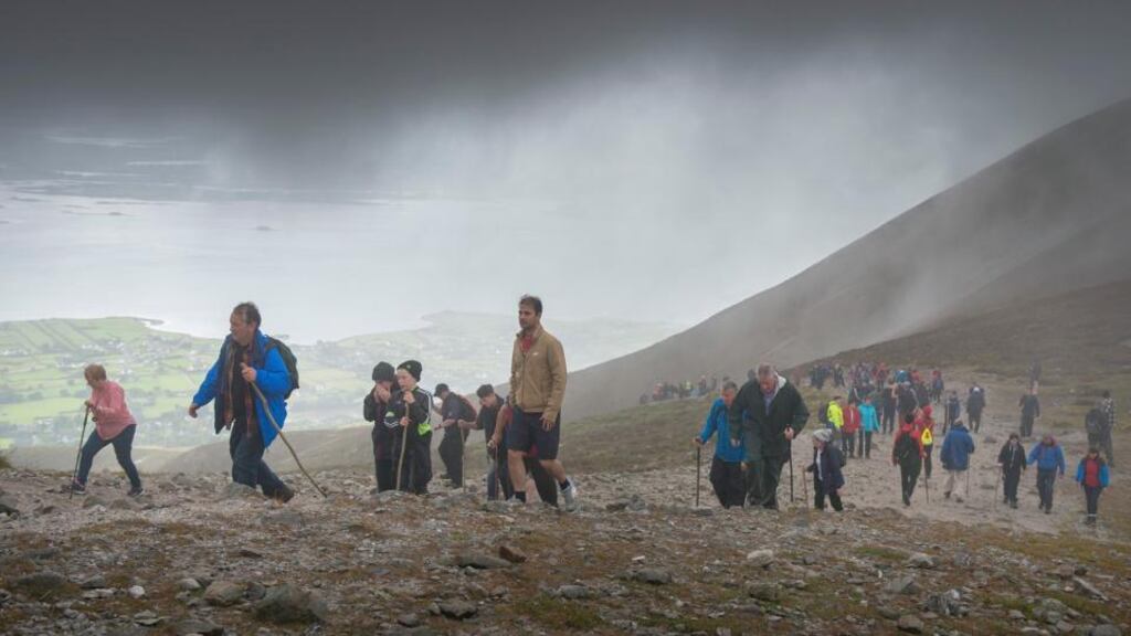 The Reek Sunday pilgrimage on Croagh Patrick. Photograph: Michael McLaughlin