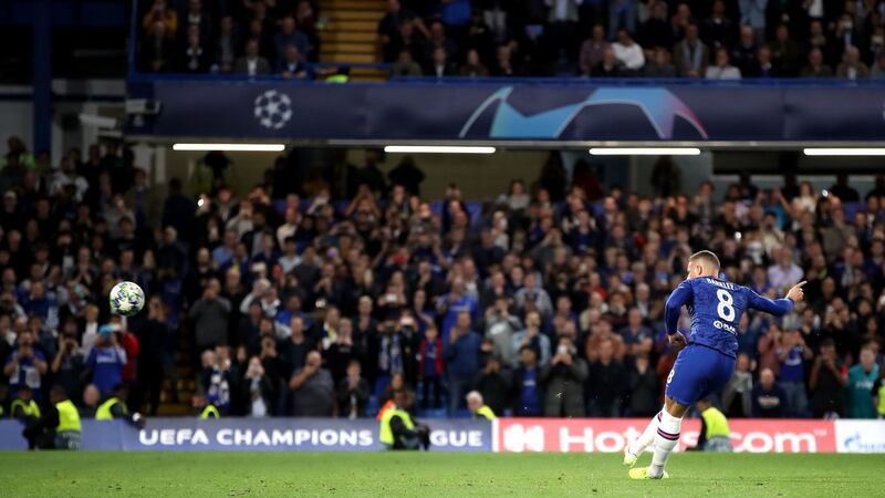 Ross Barkley misses from the penalty spot for Chelsea. Photograph:Nick Potts/PA