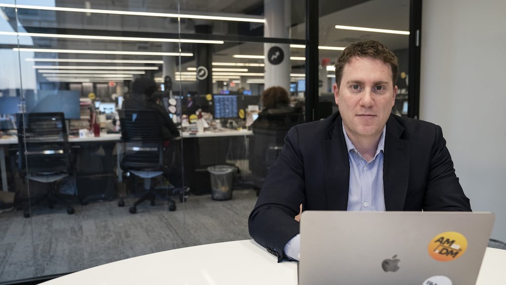 Ben Smith in the newsroom of BuzzFeed, at which he was editor-in-chief. Photograph: Drew Angerer / Getty Images.
