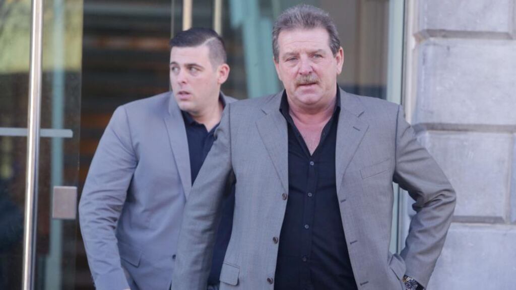 Steve Collins and his son Steve Jnr pictured at the inquest of Roy Collins today in Limerick Courthouse. Photograph: Brian Arthur/ Press 22