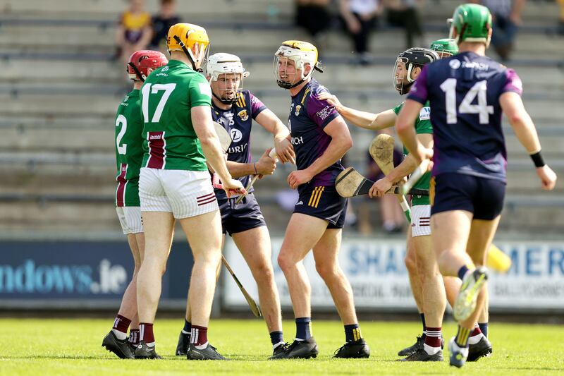 Tempers flare during the Leinster SHC game between Westmeaht and Wexford. Photograph: Laszlo Geczo/Inpho