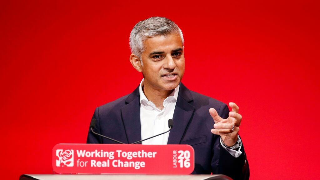London’s Labour mayor, Sadiq Khan, said failing to maintain access for UK banks to the EU market after Brexit would be an act of “economic sabotage” that would ripple across Britain. Photograph: PA