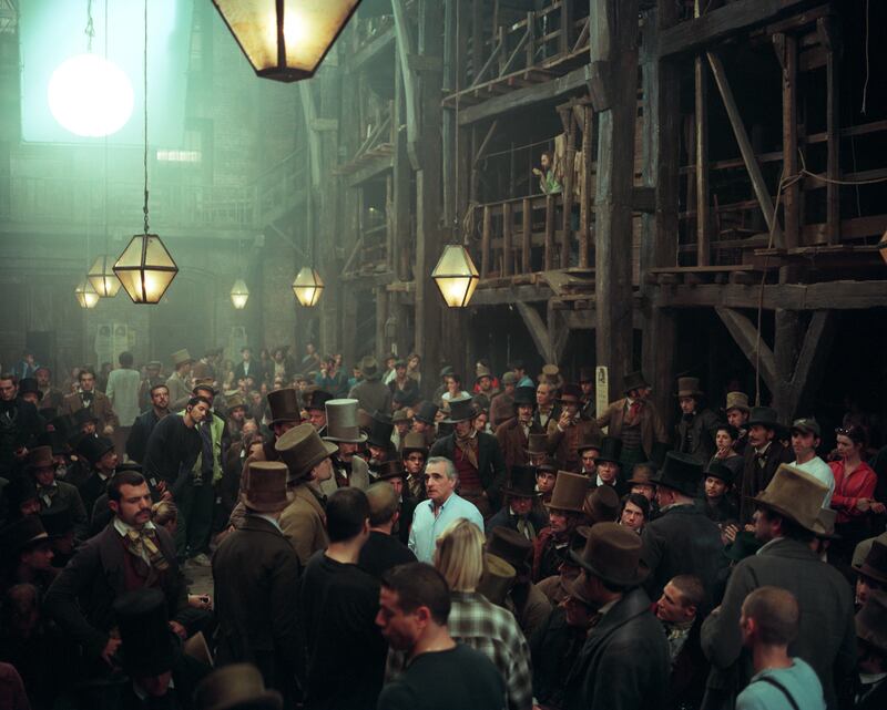 Archive photograph of Martin Scorsese on the set of Gangs of New York featured in Mr Scorsese