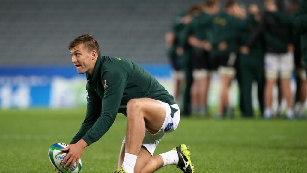 Handre Pollard of South Africa, who just two months ago was captaining South Africa’s under-20 team at the Junior World Championship. Photograph: Jason Oxenham/Getty Images