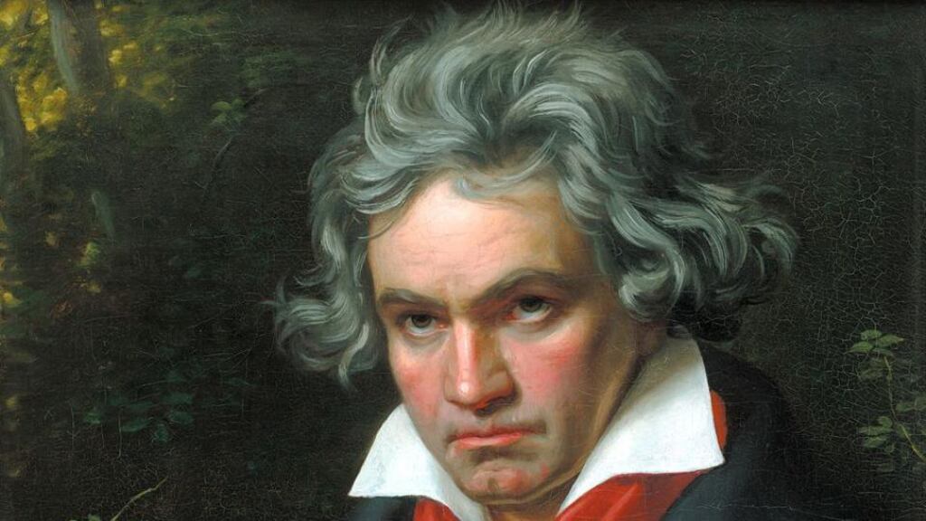 Beethoven and his Missa solemnis, an oil painting by Joseph Karl Stieler, 1819