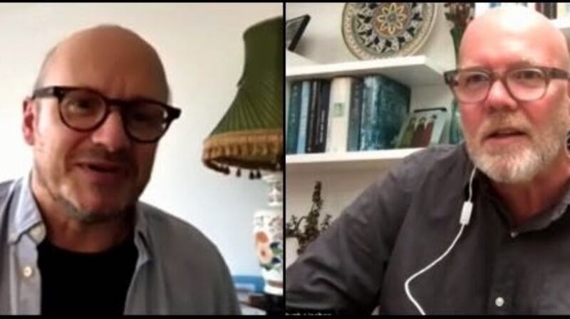 Film-maker Lenny Abrahamson and Arts Editor Hugh Linehan at The Irish Times Summer Nights Festival