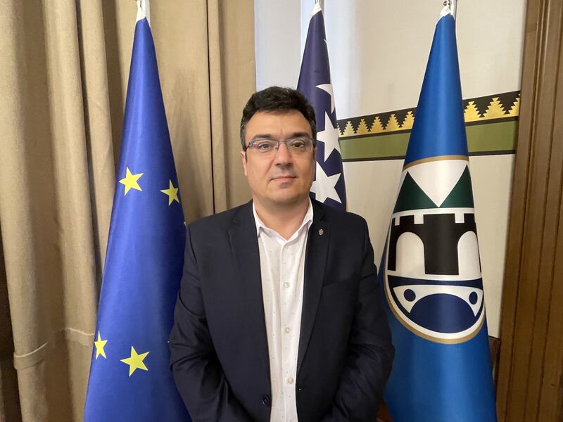Predrag Puharic, mayor of the Bosnian capital, Sarajevo. Photograph: Daniel McLaughlin
