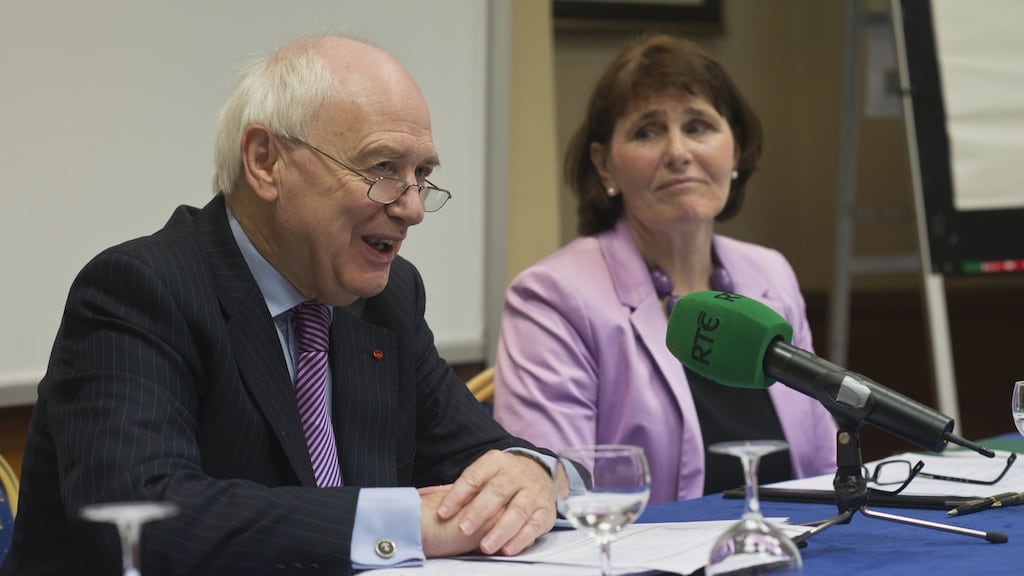 A file photograph of the  National Board for Safeguarding Children’s chairman John Morgan and chief executive Teresa Devlin. File photograph: Brenda Fitzsimons/The Irish Times.