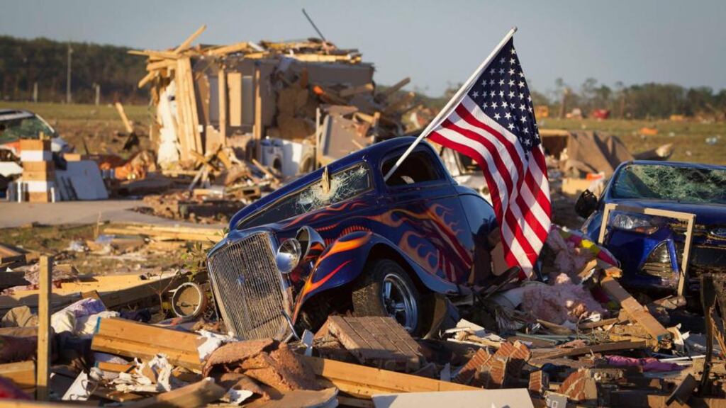 Scientists say data showing gold-winged warblers left their nesting site in the mountains of Tennessee a day ahead of a tornado ‘heard it coming’. Photograph: Carlo Allegri/Reuters