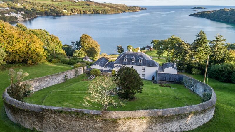 Stone Hall, fully refurbished eight-bedroom Georgian mansion overlooking Glandore Harbour, for sale with Charles McCarthy at a guide of €3.8 million