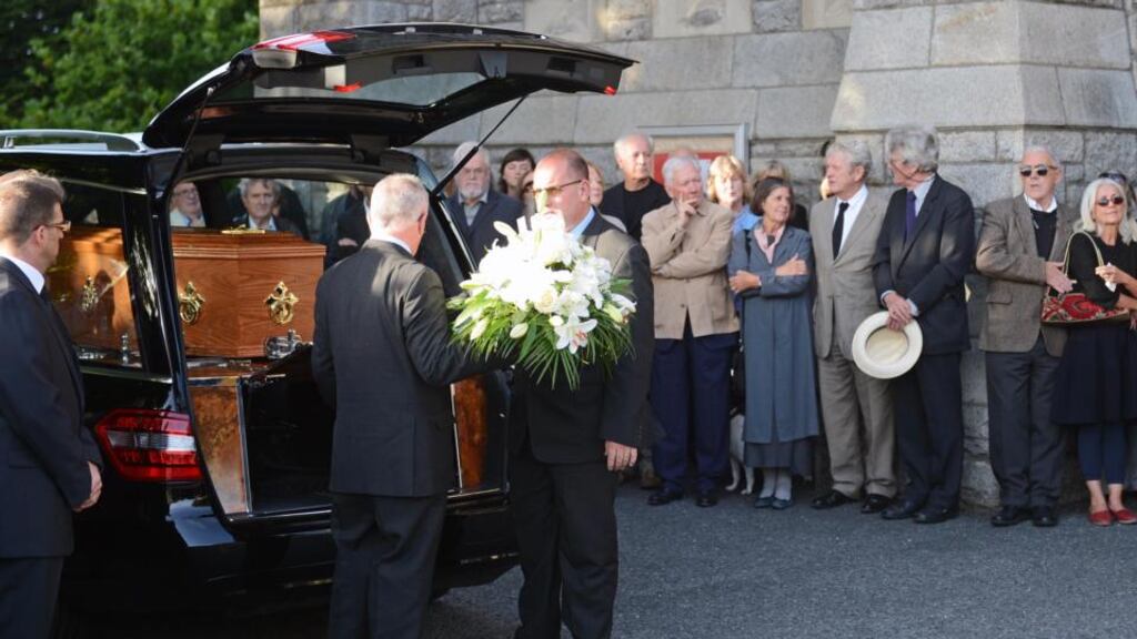 The removal of Seamus Heaney at the Church of the Sacred Heart, Donnybrook, Dublin, yesterday evening. Photograph: Eric Luke