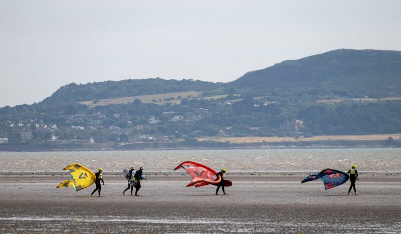 Kitesurfers on Dollymount Strand in Dublin. Photograph: Tom Honan/ The Irish Times.